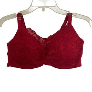 Soma Oh my Gorgeous Bridget Cami Bra Lace Lined Underwire RED Size 38D